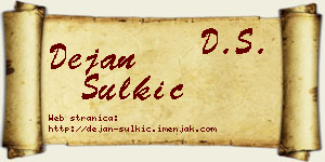 Dejan Šulkić vizit kartica